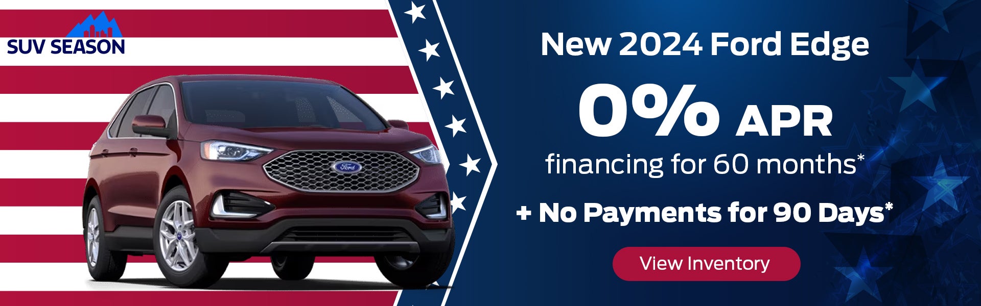0% APR Financing on a new 2024 Ford Edge in Fayetteville, NC