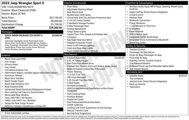 2023 Jeep Wrangler 2-Door Sport S 4x4