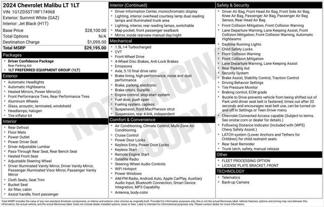 2024 Chevrolet Malibu FWD 1LT