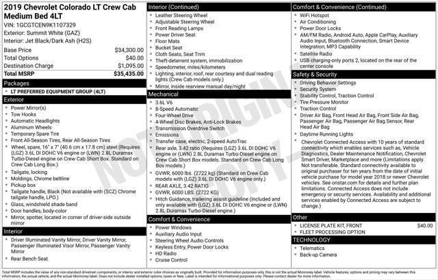 2019 Chevrolet Colorado LT