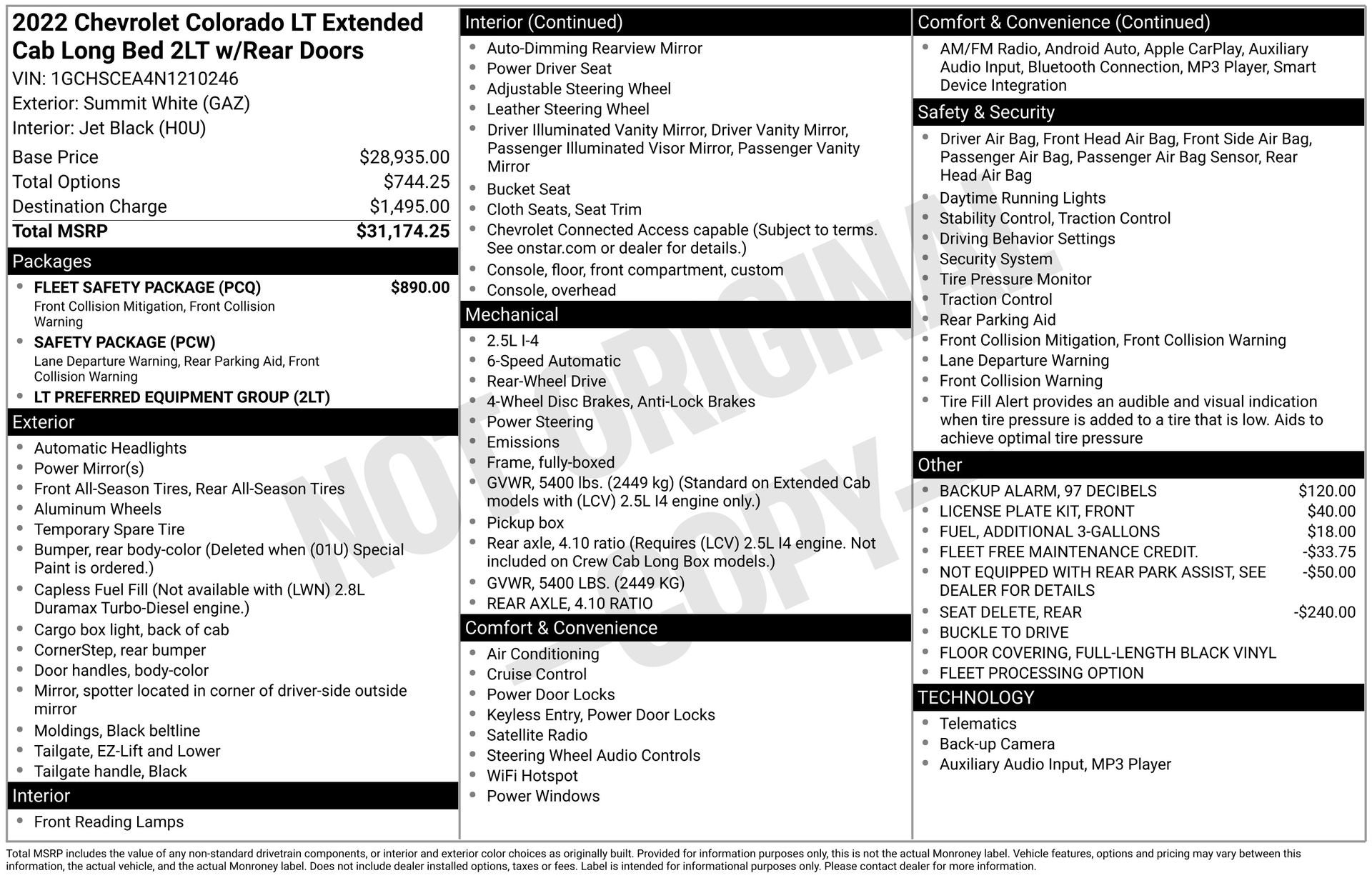 2022 Chevrolet Colorado 2WD Extended Cab Long Box LT