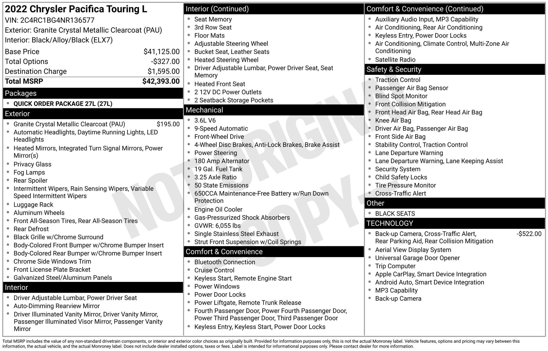 2022 Chrysler Pacifica Touring L