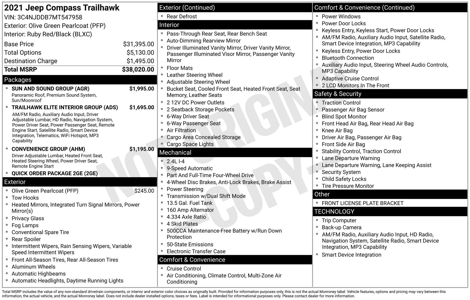 2021 Jeep Compass Trailhawk 4X4