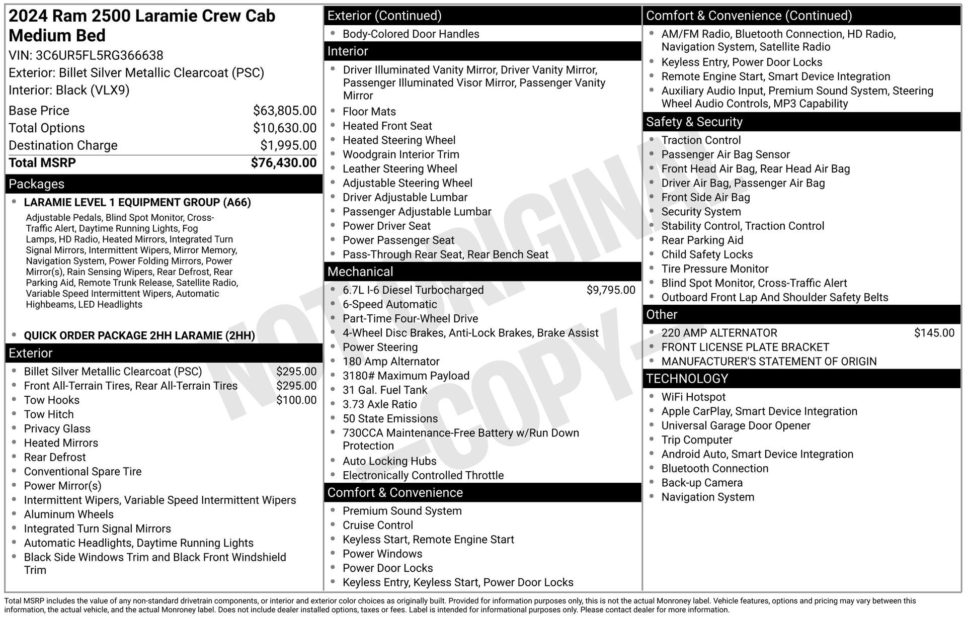 2024 RAM 2500 Laramie Crew Cab 4x4 6'4' Box