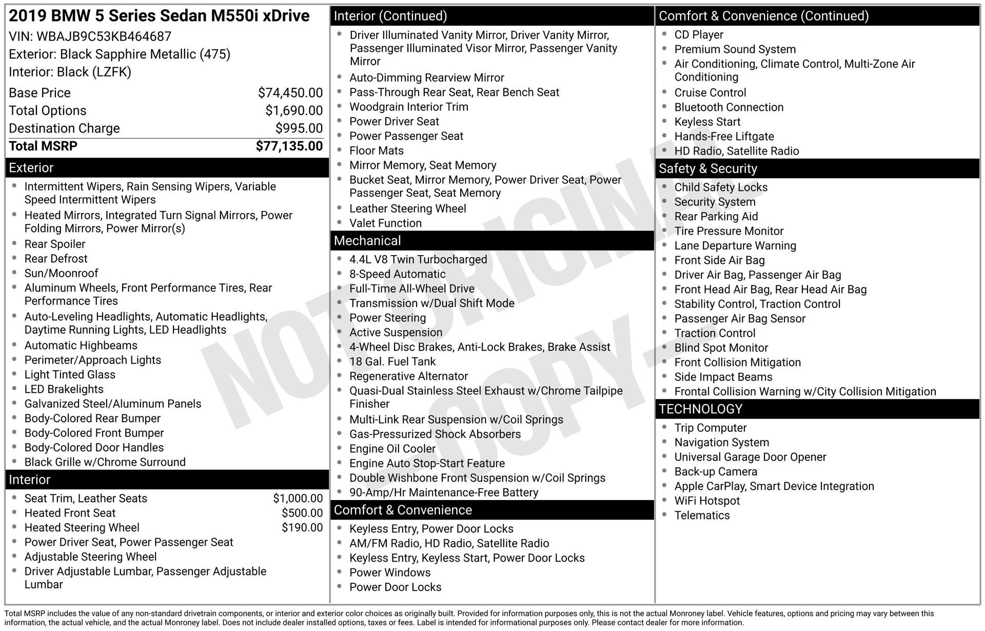 2019 BMW 5 Series xDrive