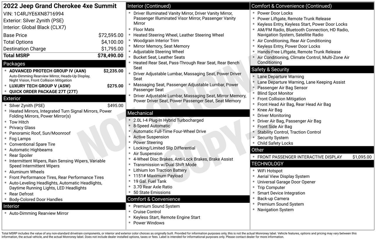 2022 Jeep Grand Cherokee Summit 4xe