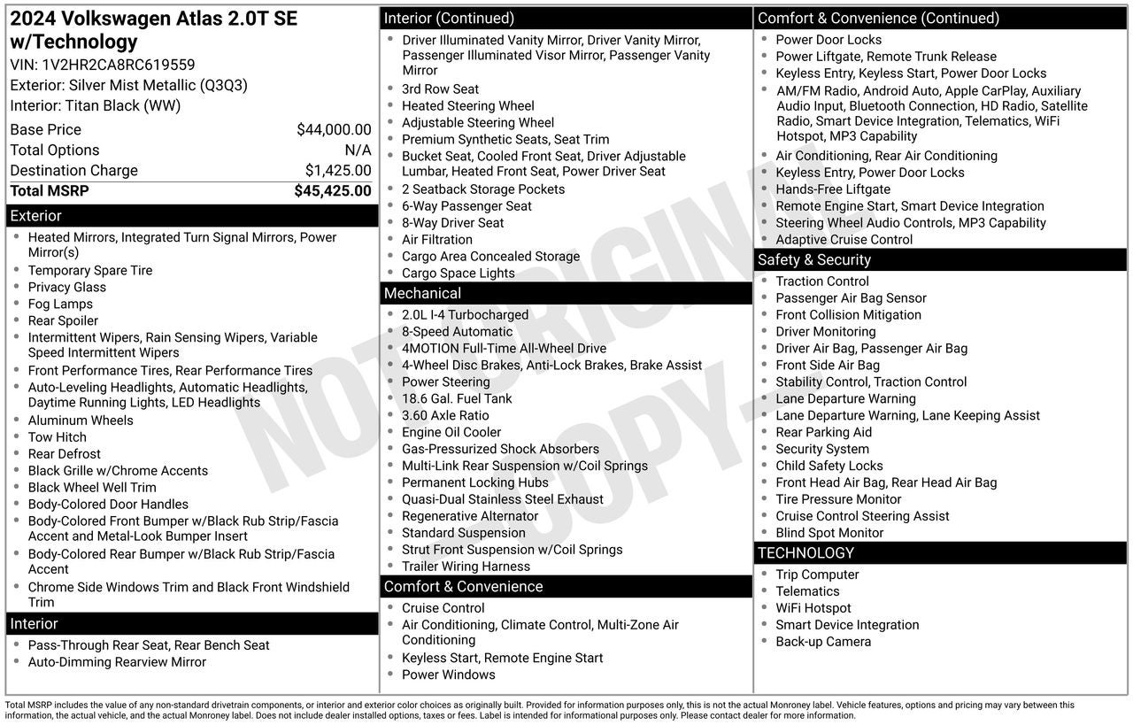 2024 Volkswagen Atlas 2.0T SE w/Technology