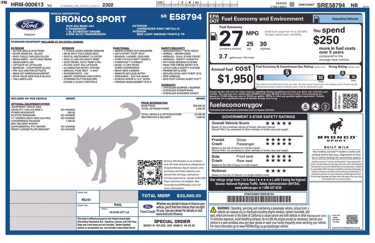 2025 Ford Bronco Sport Big Bend