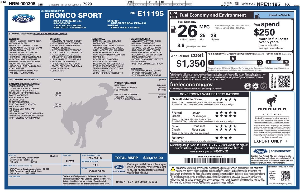 2022 Ford Bronco Sport Outer Banks