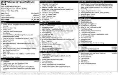 2024 Volkswagen Tiguan 2.0T SE R-Line Black