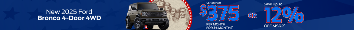 2025 Ford Bronco lease $375 per month in Fayetteville NC
