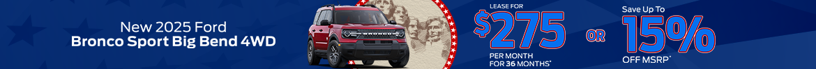 2025 Ford Bronco Sport lease $275 per month in Fayetteville NC
